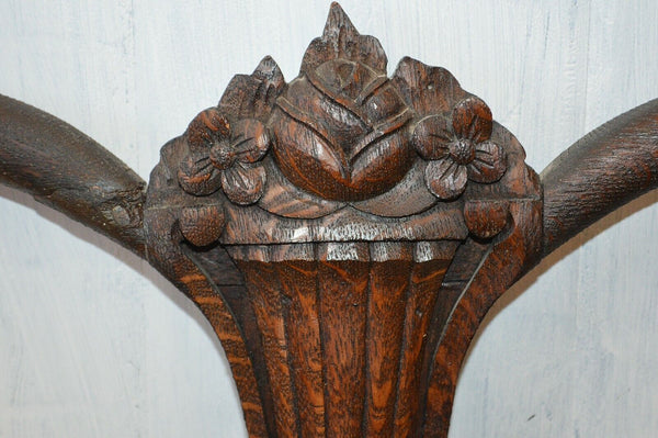 Antique Pair German Black Forest Carved Wood Architectural Elements Mounts