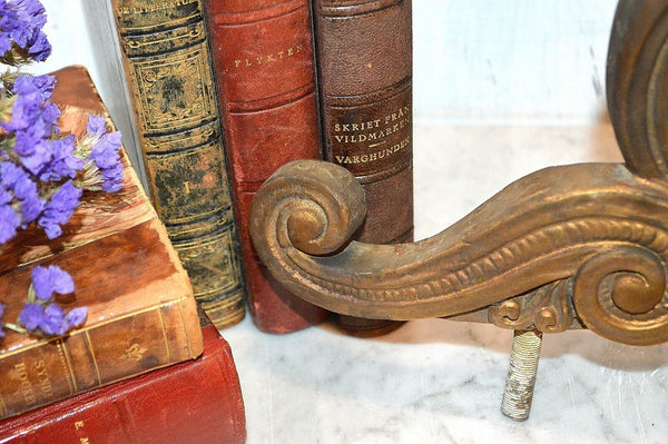 Antique Gilded Plaster Large Pediment Shell Acanthus Scrolls Mirror Furniture