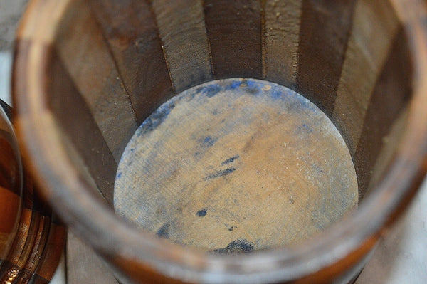 Antique Pair German Sycamore Mahogany Salt Flour Canisters Treen Wood Boxes