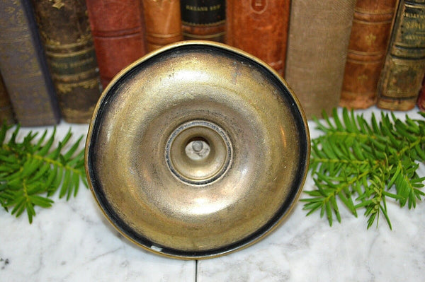 Antique French Gilt Brass Match Box Holder Tray Stand Bow Ribbon Medallion