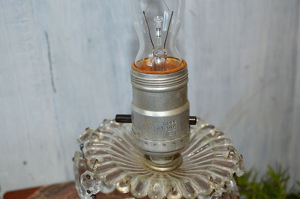 Vintage Beaded Glass Wall Sconce Light Fixture with Chandelier Crystals