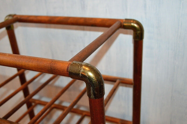 Antique English Canterbury Music Stand Wood Magazine Newspaper Rack