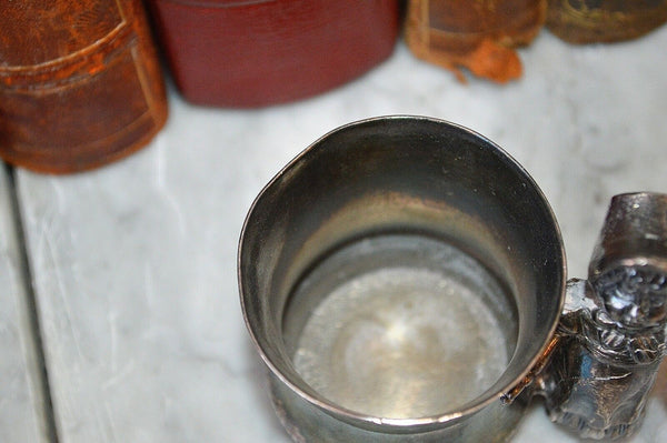 Antique Silver Plated Figural Victorian Girl Toothpick Holder