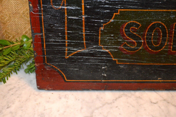 Rare Antique English Carless Petrol Sold Here Hand Painted Wood Petroleum Sign