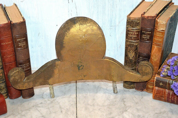 Antique Gilded Plaster Large Pediment Shell Acanthus Scrolls Mirror Furniture