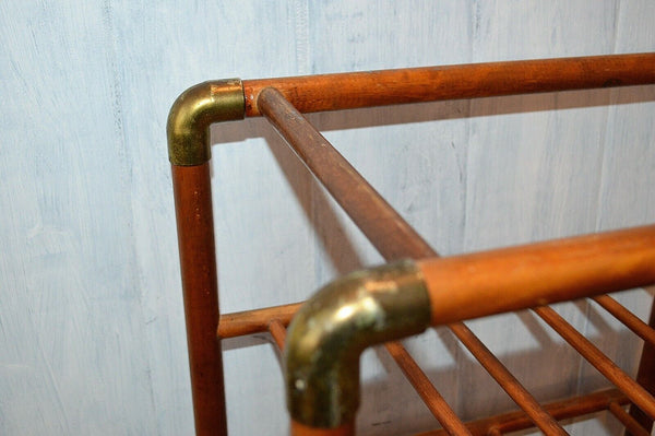 Antique English Canterbury Music Stand Wood Magazine Newspaper Rack