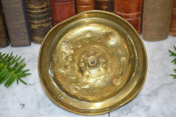 Antique French Gilt Brass Match Box Holder Tray Stand Figural Gothic Grotesque