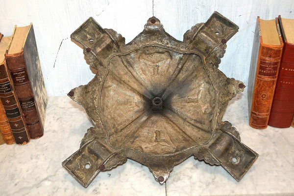 Antique French Empire Style Light Fixture Canopy Chandelier Part Flaming Urns