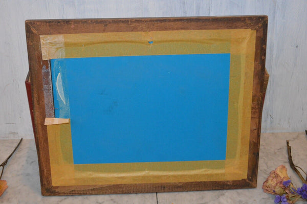 Antique Lithograph Gilded Frame Father Time New New Year Wheel of Time Cherubs