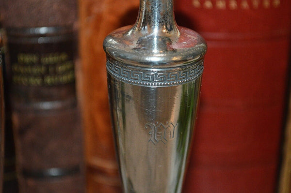 Antique Pair Silver Plated Art Deco Small Candle Holders Mfd Plated Reed Barton