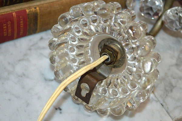 Vintage Beaded Glass Wall Sconce Light Fixture with Chandelier Crystals