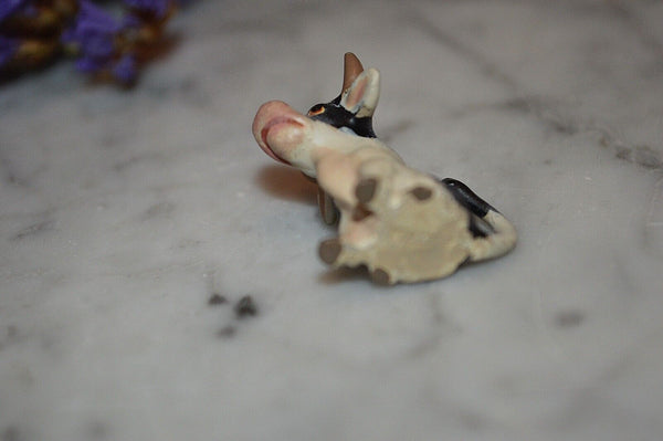 Rare Antique Austrian Miniature Cold Painted Bronze Whimsical Cow Steer Figurine