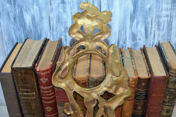 Antique French Bronze Art Nouveau Figural Female Large Mount Frame Clock Mirror