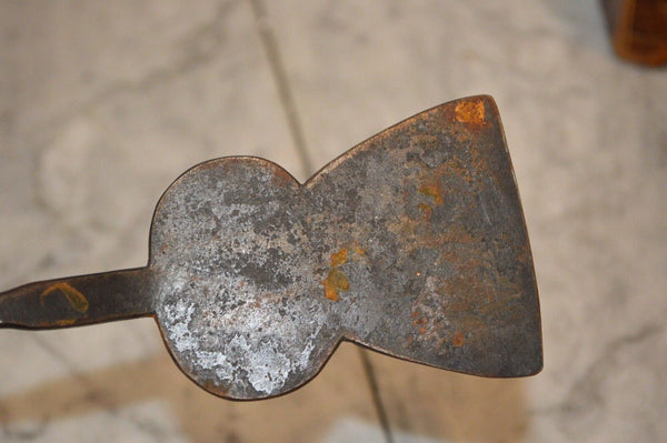 Antique Set Wrought Iron Keyhole Spatula Roasting Fork Primitive 19th C Utensils