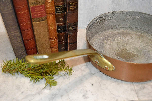 Antique French Copper E. Dehillerin Large Sauce Pot Pan Stamped 9 3/4"