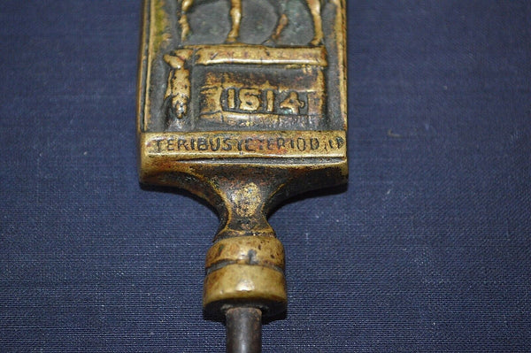 Rare Antique Scottish Brass Corkscrew Battle Hawick 1514 Capture of English Flag