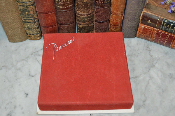 Vintage Baccarat Crystal Poker Card Theme Pluton Salt Caviar Nut Dips Box Set 4