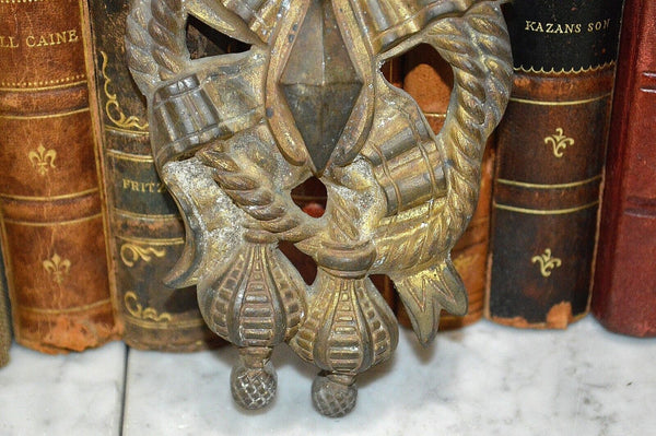 Antique French Picture Hook Cover Pediment Decorative Mount Rope Tassels