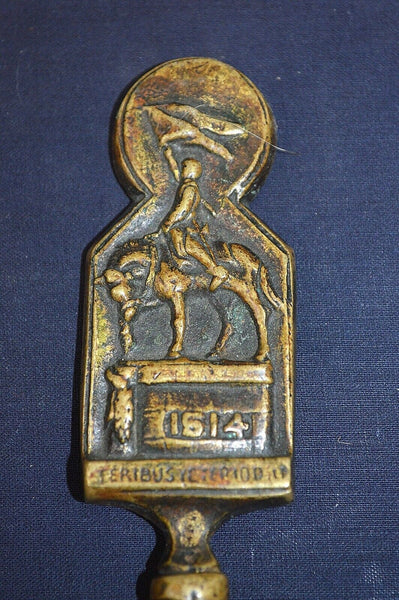 Rare Antique Scottish Brass Corkscrew Battle Hawick 1514 Capture of English Flag