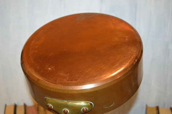 Antique French Copper E. Dehillerin Large Sauce Pot Pan Stamped 9 3/4"