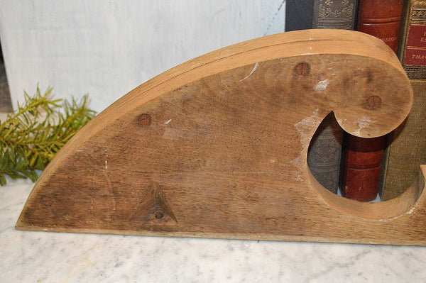 Antique Pediment Carved Wood Scrolled Shell Design Large Architectural Piece