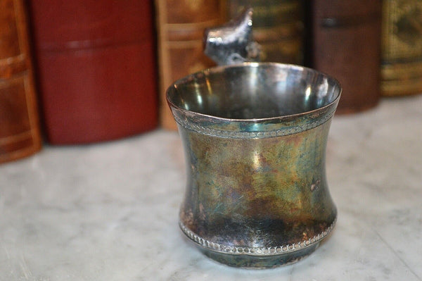 Antique Silver Plated Figural Victorian Girl Toothpick Holder