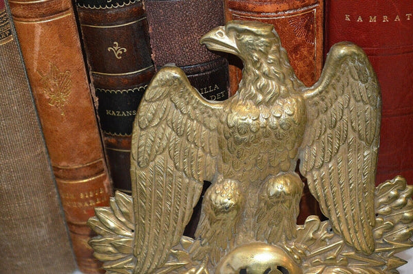 Antique French Brass Eagle Shako Hat Helmet Plate 42 Regiment