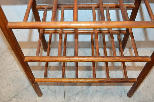 Antique English Canterbury Music Stand Wood Magazine Newspaper Rack