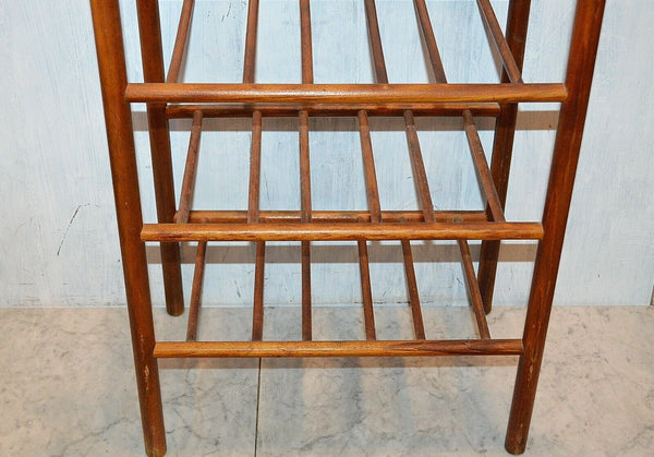 Antique English Canterbury Music Stand Wood Magazine Newspaper Rack