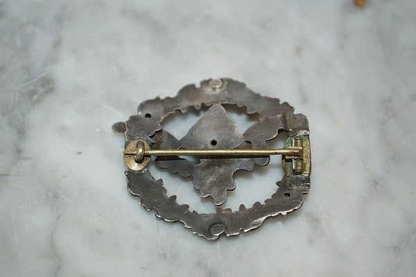 Antique William Kerr Sterling Silver Cherub Floral Brooch Pin Art Nouveau