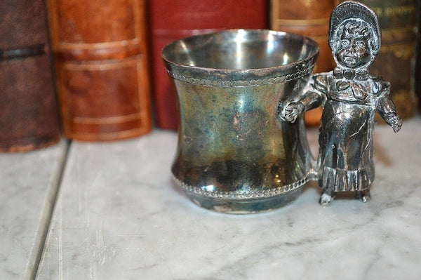 Antique Silver Plated Figural Victorian Girl Toothpick Holder