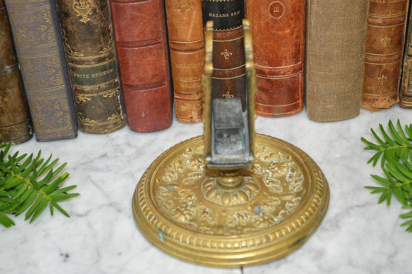 Antique French Gilt Brass Match Box Holder Tray Stand Figural Gothic Grotesque