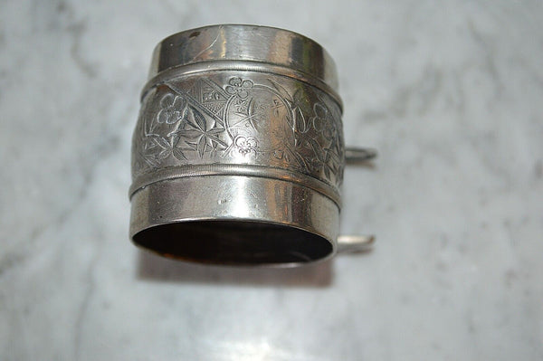 Antique Meriden Silver Plate Co. Sled Napkin Ring Dog # 285