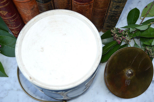 Antique Jasper Dudson England Blue Jasperware Biscuit Barrel Jar Classic Figures