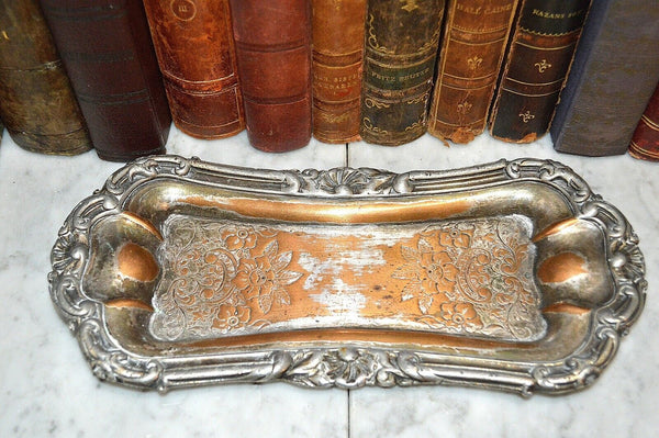 Antique Silver Plate Candle Snuffer Wick Trimmer and Tray Hallmarked