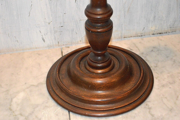 Antique HMS Britannia English Brass & Turned Wood Adjustable Candle Holder