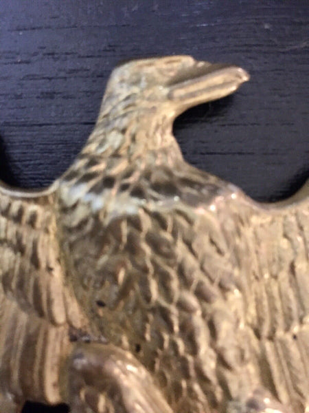 Antique French Brass Eagle Shako Hat Helmet Plate 76 Regiment