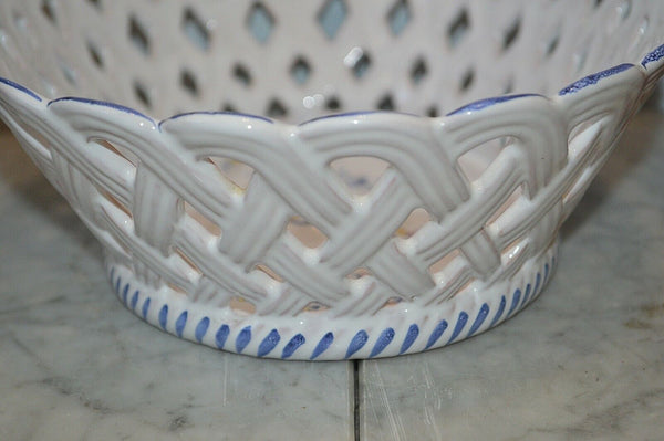 Vintage French Country Faience Bread Basket Atelier de Segries Moustiers Gnomes