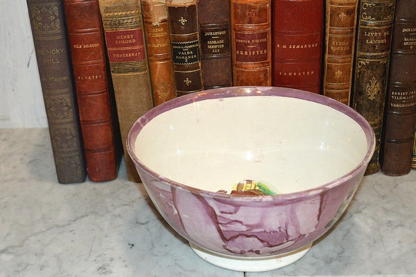 Rare Antique Sunderland Pink Lustre Bowl Mariner's Ode Poem Sailor's Wife Ship