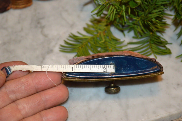 Rare Antique Scottish Tartanware Ink Blotter Tape Measure Tartan Brass Desk
