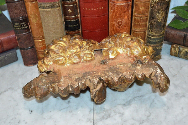 Antique German Italian Gilt Baroque Cherubs Double Twins Carved Gilded Wood