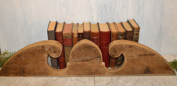 Antique Pediment Carved Wood Scrolled Shell Design Large Architectural Piece