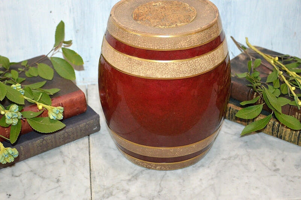 Rare Antique English Gingerette Ginger Beer Syrup Dispenser Stoneware Barrel