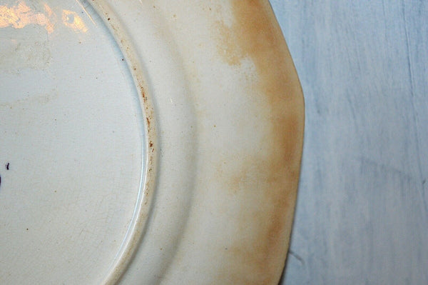 Antique Purple Mulberry Transferware Plate Ironstone T W Simla Thomas Walker