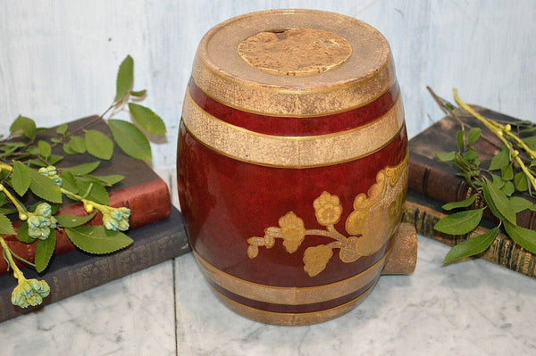 Rare Antique English Gingerette Ginger Beer Syrup Dispenser Stoneware Barrel