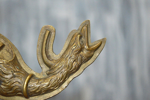 Antique Pair French Bronze Griffin Dragon Bird Decorative Trim Mounts