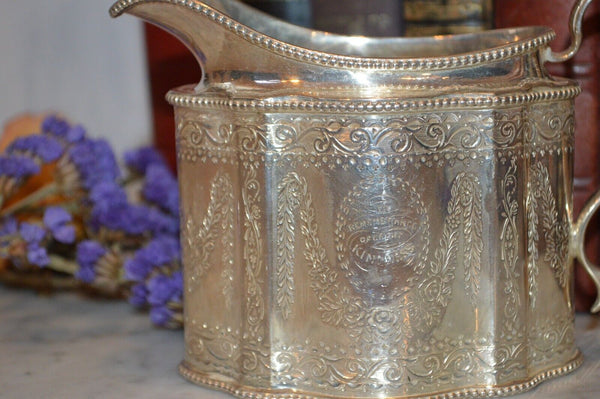 Antique Victorian 1864 Sterling Robert Harper Cream Pitcher Manoah Rhodes & Son