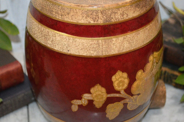Rare Antique English Gingerette Ginger Beer Syrup Dispenser Stoneware Barrel