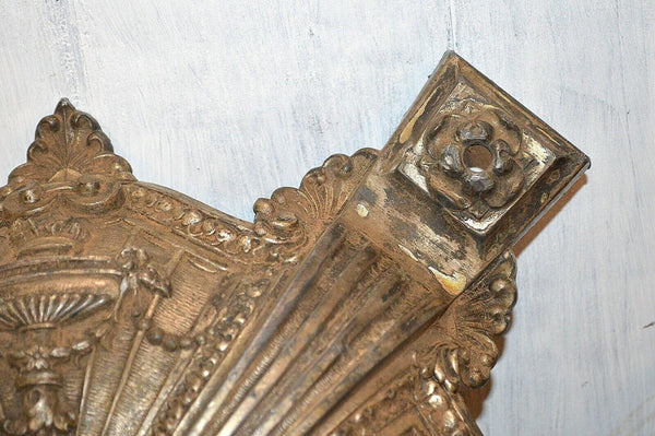 Antique French Empire Style Light Fixture Canopy Chandelier Part Flaming Urns