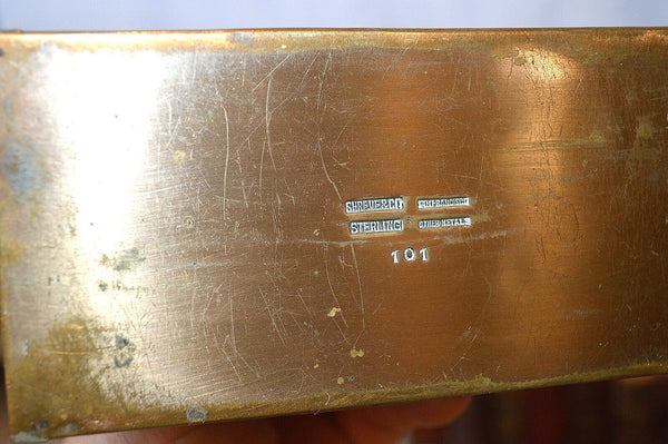 Antique Shreve & Co. 6 Pc Desk Set Sterling Silver Brass Arts & Crafts Inkwell